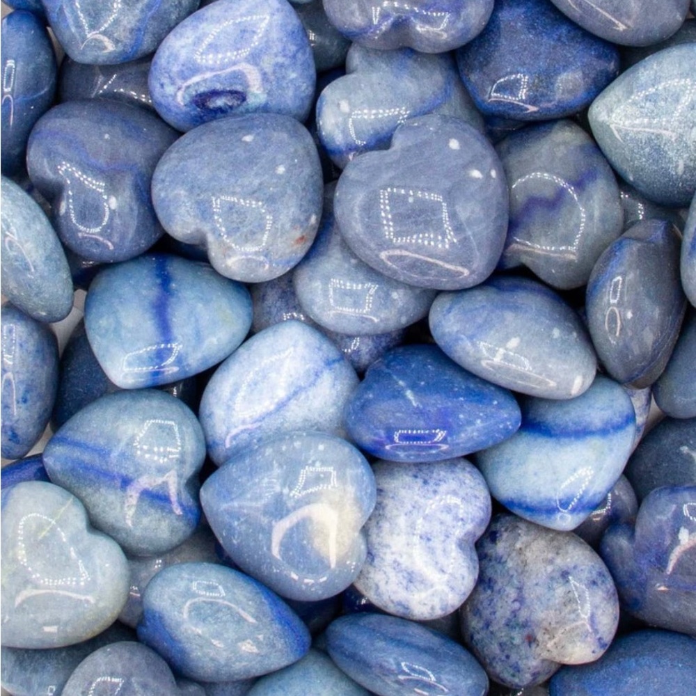 Blue Heart Quartz-Shaped Stones